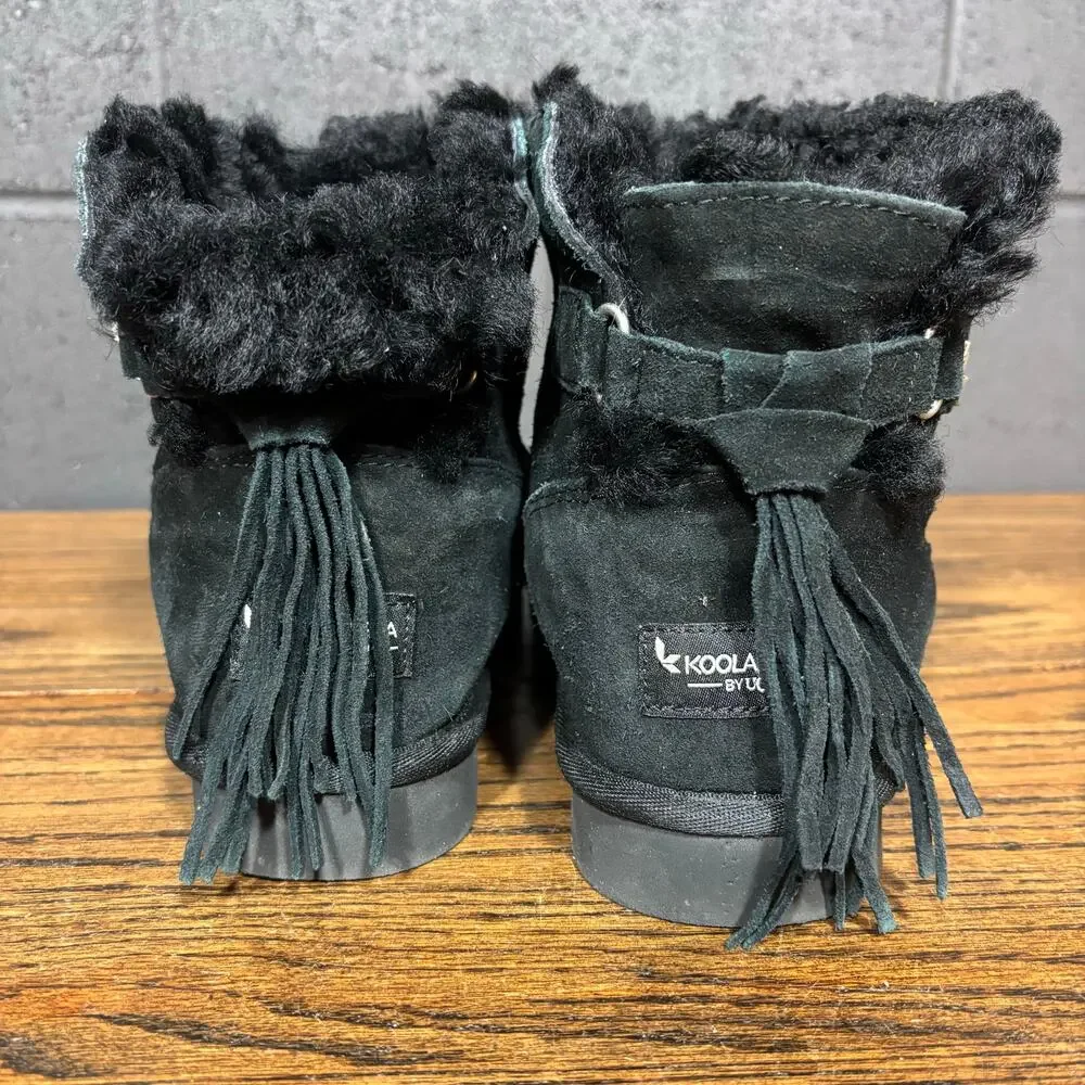 Koolaburra by UGG Black Suede Tassel Ankle Boots Women’s 8